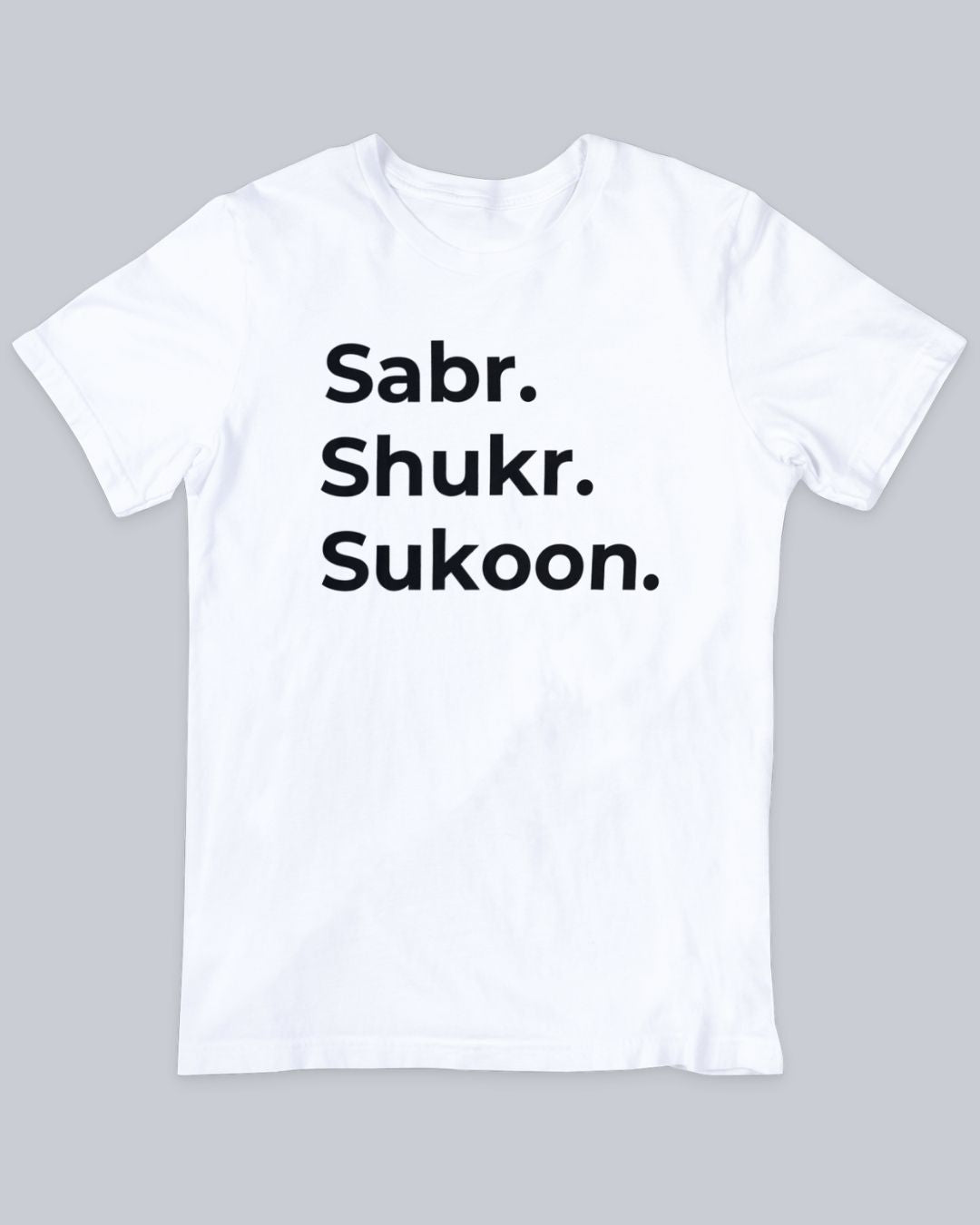 Sabr Shukr Sukoon Unisex Tshirt Unisex T-shirt available in Maroon, Black & White.  Urdu Tshirt, Poetry Tshirt, Shayari Tshirt, Rekhta Tshirt, Rekhta Store Merchandise.