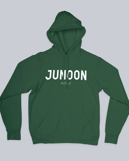 Junoon Unisex Hoodie available in Blue, Green Maroon, Black & White. Urdu Hoodie, Poetry Hoodie, Shayari Hoodie, Rekhta Hoodie, Sukhanvar Merchandise, Rekhta Store Merchandise.