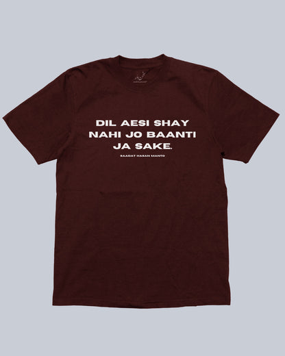 Dil Aesi Shay Nahi - Saadat Hassan Manto Unisex Tshirt